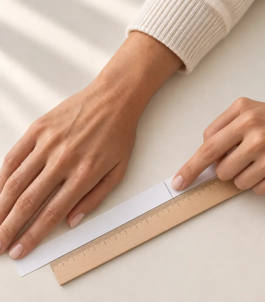 Step 3: measure the strip with a ruler